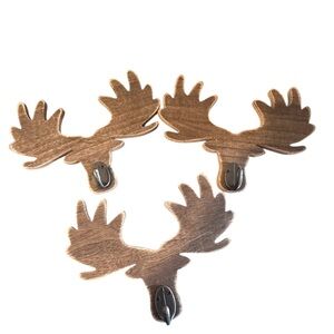 Moose Wooden Hangers- Set of 3